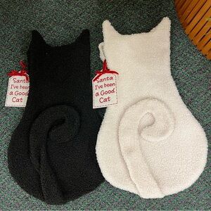 Christmas cat stocking black or beige